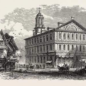 Faneuil Hall, Boston, United States of America, Us, Usa, 1870S Engraving