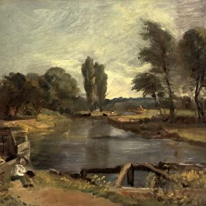 Flatford Lock, John Constable, 1776-1837, British