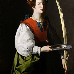 Francisco de Zurbaran, Saint Lucy, Spanish, 1598-1664, c. 1625-1630, oil on canvas