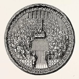 Great Seal Commonwealth, representing House Commons, London, England, engraving 19th