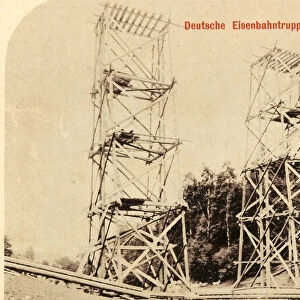 GroBe Heeresfeldbahnübung 1909 Viadukt bei Luga