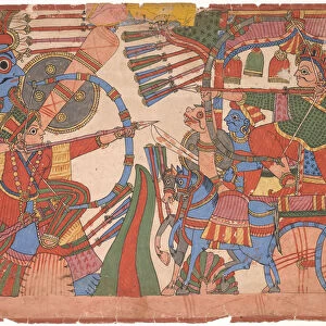 Illustration Mahabharata 1800 India Maharashtra