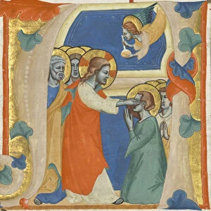 Initial A Christ Wiping Tears Eyes Saved Attributed