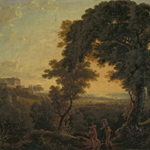 Italian landscape Lago di Nemi 1827 oil canvas