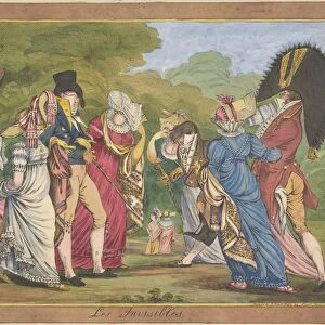 Les Invisibles Invisible Ones 1810 Hand-colored etching