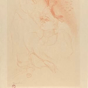 Mademoiselle Lender Baron 1893 Crayon brush spatter lithograph printed