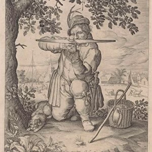 Man with a crossbow, Pieter Serwouters, Claes Jansz. Visscher II, 1601-1657