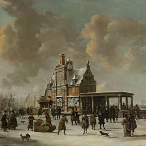 The Paalhuis and the New Bridge in Amsterdam The Netherlands in Winter, Jan Abrahamsz