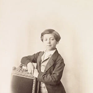 Portrait Boy Leaning Chair Gustave Le Gray French