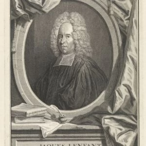 Portrait Jacques Lenfant theologian pastor pedestal