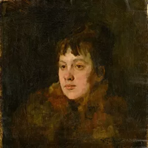 Portrait Lady Fur 1876 oil canvas 61. 7 x 50. 3 cm