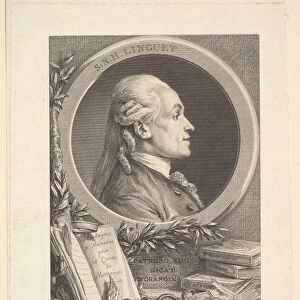 Portrait Simon-Nicolas-Henri Linguet 1773 Etching