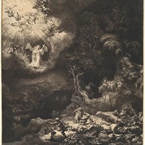 Rembrandt van Rijn, The Angel Appearing to the Shepherds, Dutch, 1606-1669, 1634