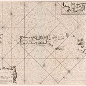 Sea chart of Puerto Rico, Jan Luyken, Claes Jansz Voogt, Johannes van Keulen (I)