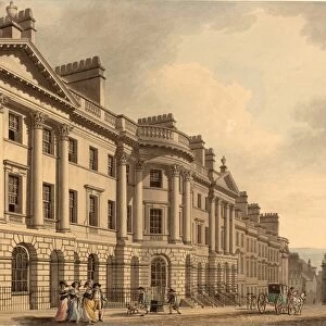 Thomas Malton, British (1748-1804), Milsom Street in Bath, 1784, pen and gray