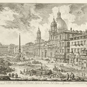 Veduta di Piazza Navona sopra le rovine del Circo