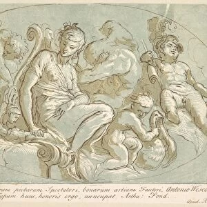 Venus Surrounded Putti ca 1735 Etching aquatint