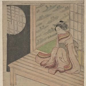 Young Woman Seated upon Engawa House Edo period