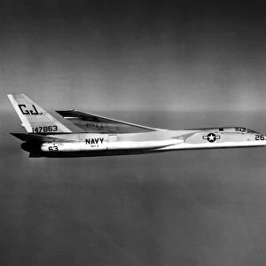 An A3J Vigilante aircraft in flight over San Diego, California, 1961