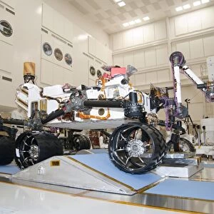 Curiosity rover in the testing facility