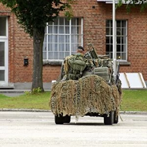 A recce or scout team of the Belgian Army in their VW Iltis jeeps in action