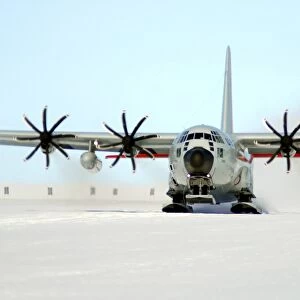 A ski-equipped LC-130 Hercules
