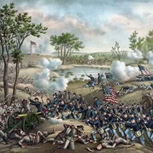 Vintage Civil War print of the Battle of Cold Harbor