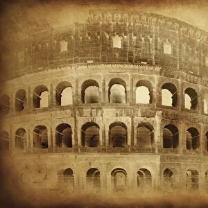 Vintage photo of Coliseum in Rome, Italy