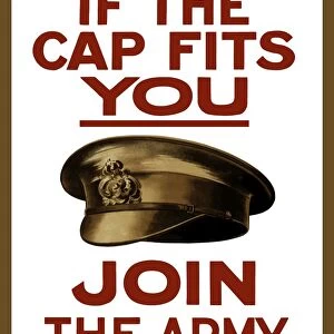 Vintage World War I poster of a British army hat