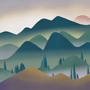 Mountain Range At Dawn