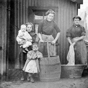 Washday at Birchinlee Village, Derbyshire, c. 1900