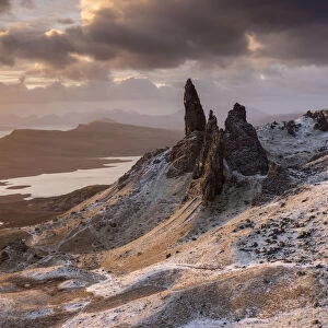 The Old Man of Storr, early morning light after a dusting of snow, Trotternish peninsula