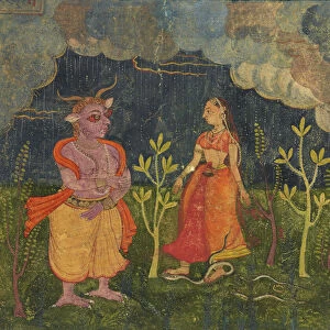Abhisarika Nayika, folio from a Rasikpriya, ca. 1615-1625. Creator: Unknown