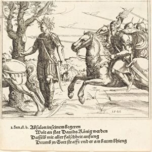Absalom Slain by Joab, 1548. Creator: Augustin Hirschvogel