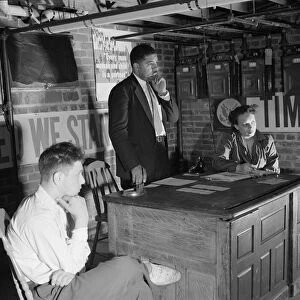 Air raid wardens meeting in zone nine, Southwest area, Washington, D. C, 1942. Creator: Gordon Parks