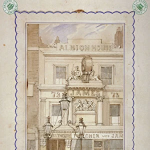 Albion House and the entrance to the Princesss Theatre, Oxford Street, Westminster, London, c1840