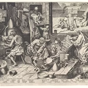 The Alchemist, after 1558. Creator: Philip Galle