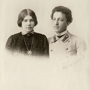 Alexander Blok, Russian poet, with his wife Lyuba, c1900s. Artist: Dmitri Spiridonovich Zdobnov