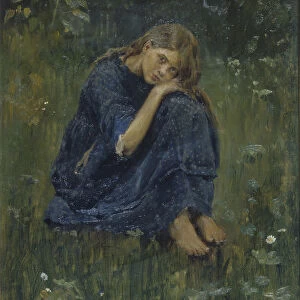 Alyonushka (Study), 1881. Artist: Vasnetsov, Viktor Mikhaylovich (1848-1926)