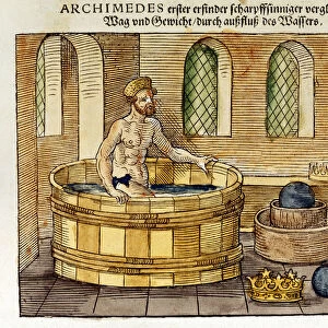 Archimedes in his bath, 1547