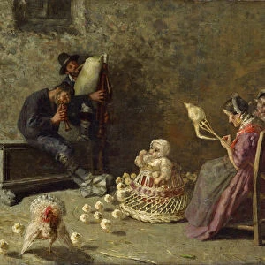 Bagpipers of Brianza, c. 1883-1885. Artist: Segantini, Giovanni (1858-1899)