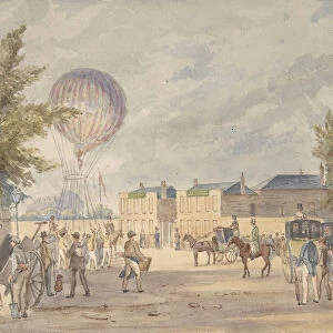 Balloon Ascending Near the Entrance to Lords Cricket Ground, 1839, ca. 1839