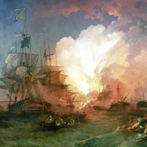 The Battle of the Nile, 1800. Artist: Philip James de Loutherbourg