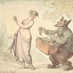 Beauty and the Beast, 18th-19th century. Creator: Attributed to Thomas Rowlandson