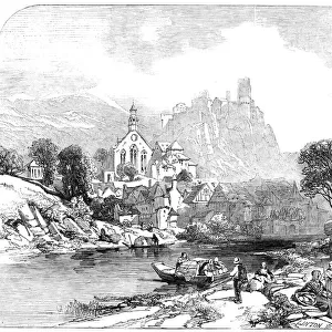 Beilstein on the Moselle - by J. D. Harding - from the new water colour exhibition, 1845