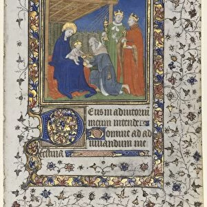 Bifolio from a Book of Hours: Adoration of the Magi, c. 1415. Creator: Boucicaut Master (French