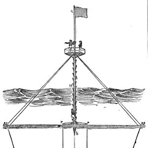 Capt. Bullocks safety beacon on Goodwin Sands, 1844. Creator: Unknown