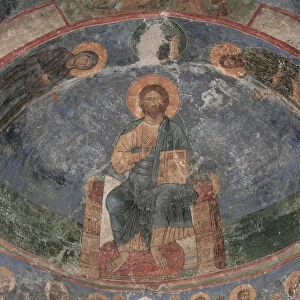 Christ Enthroned (Saviour of the World), 12th century. Artist: Ancient Russian frescos