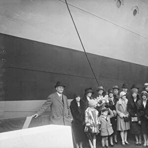 Christening Group possibly at J Samuel White and Co shipyard, Cowes, Isle of Wight, c1930s
