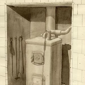 Coal stove, 1951. Creator: Shirley Markham